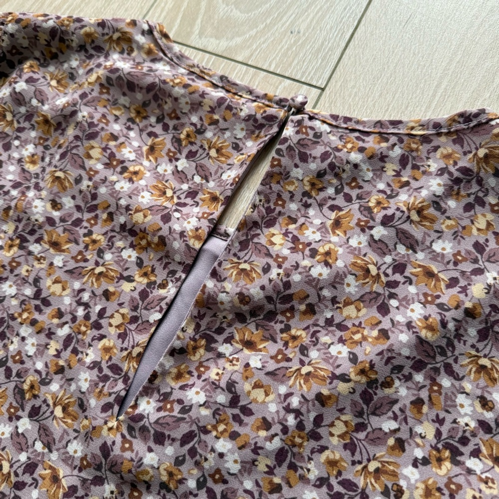 Reitmans Purple Floral Chiffon Dress Women’s Size Small Lined - Picture 6 of 11